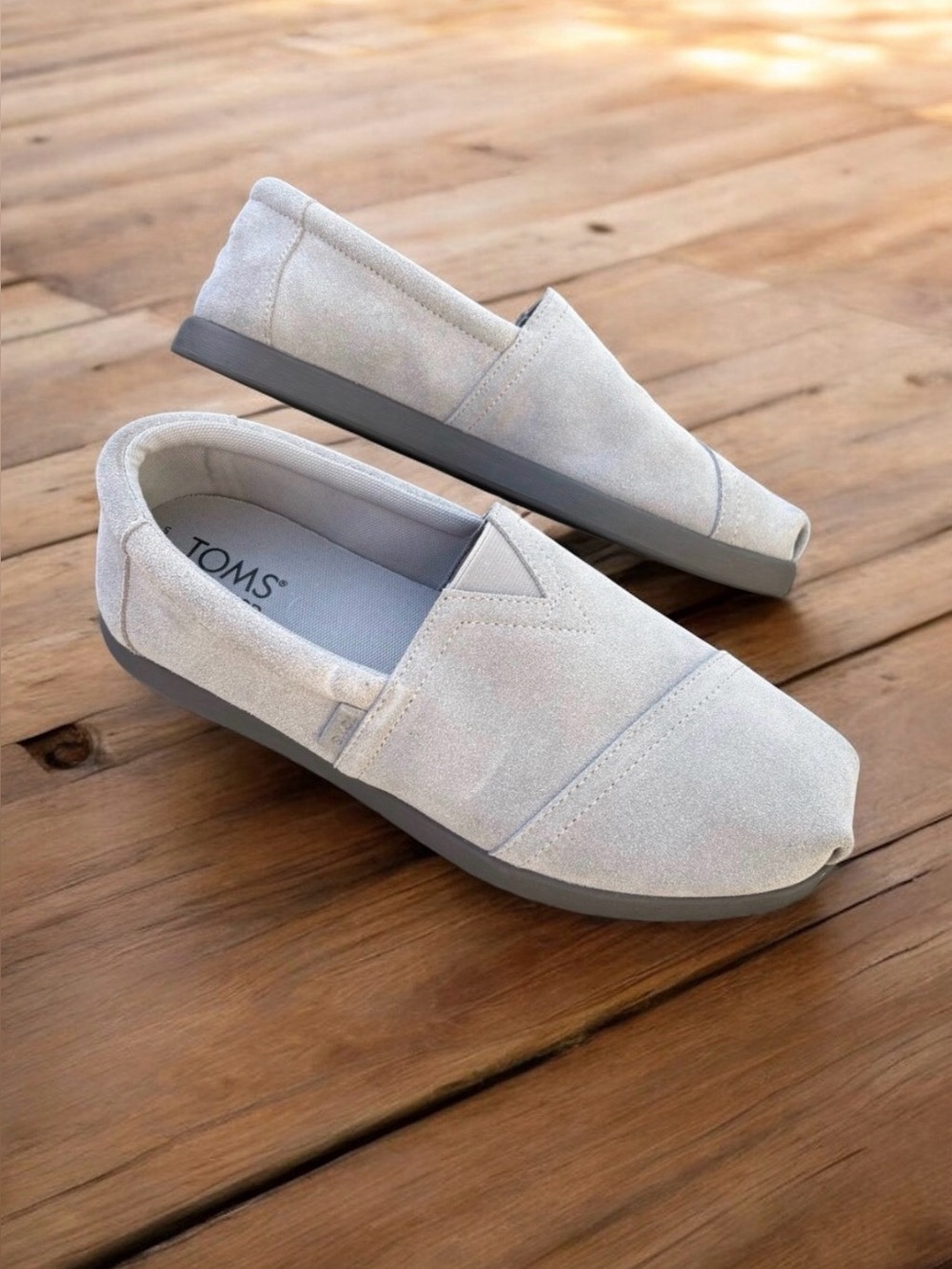 TOMS Grey Suede Slip-On
